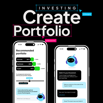 Create Investiong Portfolio / AI Advisor / UI / UX app design graphic design investing app ui ux