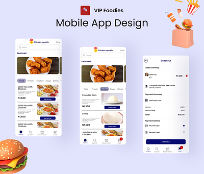 Food Menu- Mobile View app design food food app graphic design landing page menu ui ux vector