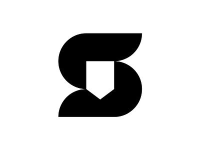 S + shield logo branding design guard icon identity illustration letter logo mark minimal monogram negative space protection s s letter s logo s mark security shield symbol