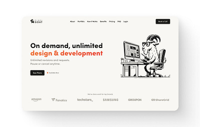 Product Dev Agency Landing Page agency brand illustration landing page light typography ui