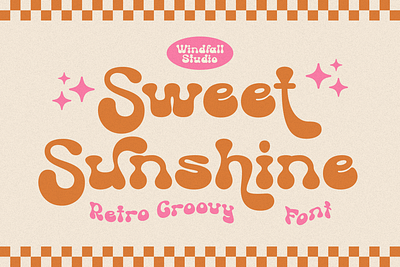 Sweet Sunshine - Retro Groovy Font branding design elegant energetic font graphic design logo logo font psychedelic font retro design typeface typography