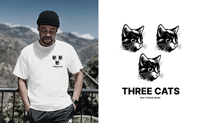 Three Cats Streetwear branding cats fashion graphic design logo streetwear