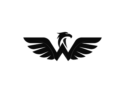 W & Eagle Combine Logo bird combination logo creative eagle fly lettermark minimal w letter w mark wing