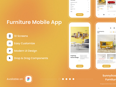 Sunny Scapes - Furniture Mobile App application designer display furniture future indoor interface layout living screen sketch sofa software user ux