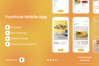 Sunny Scapes - Furniture Mobile App application designer display furniture future indoor interface layout living screen sketch sofa software user ux
