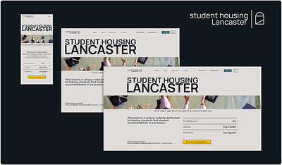 Student Accommodation Landing Page accommodation branding design front end graphic design landing page logo responsive software typography ui ux website