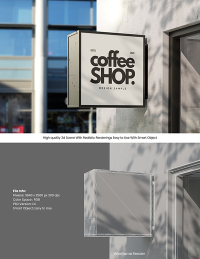 Shop Signboard Mockup cafe coffee coffee shop information mock up mockup