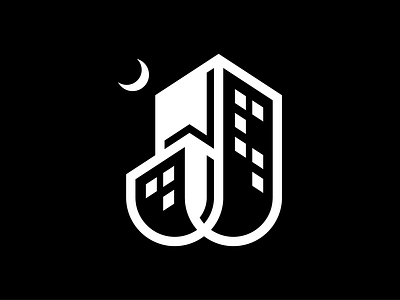 J Building at Nights Logo brand branding illustration jlogo logo logos skyscrapperlogo