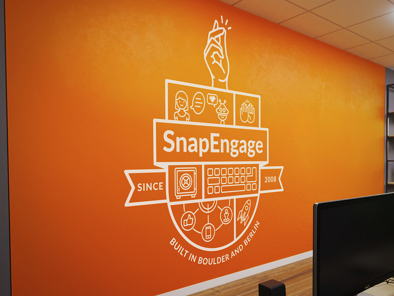 SnapEngage Coat of Arms brand design branding mural startup wall art