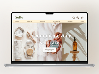 Skincare Website's Navigation Home Page branding graphic design skincare ui ux web design website