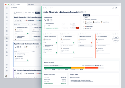 B2B SaaS Design | Complexity made simple🧠 clean complex saas for construction dashboard due task field service app high level information kanban project details project financials project timeline saas service management ui ux web design