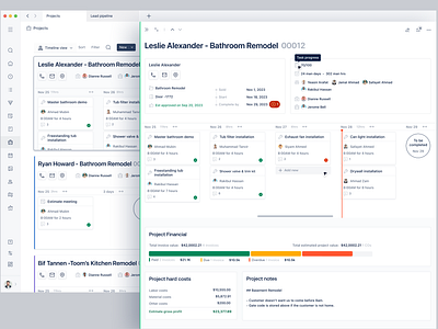 B2B SaaS Design | Complexity made simple🧠 clean complex saas for construction dashboard due task field service app high level information kanban project details project financials project timeline saas service management ui ux web design