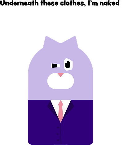 Jerry in the business suit business suit cats funny humor illustration jerry the cat nudity purple quirky smart