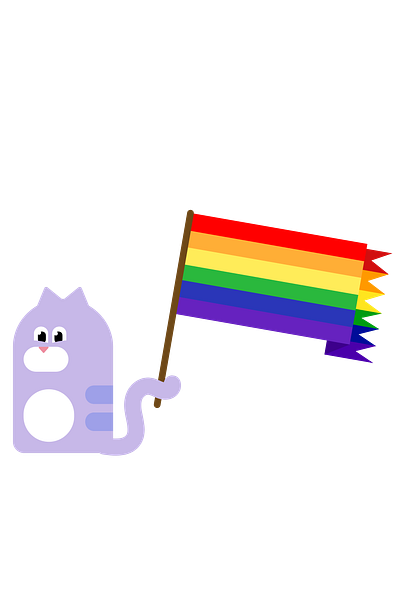 Proud Jerry the Cat cats gay illustration jerry the cat lgbtqia pride purple rainbow