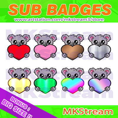 Twitch sub badges love koala pack animated emotes anime cute design emote emotes illustration koala koala emotes koala sub badges logo love koala sub badge sub badges twitch sub badges