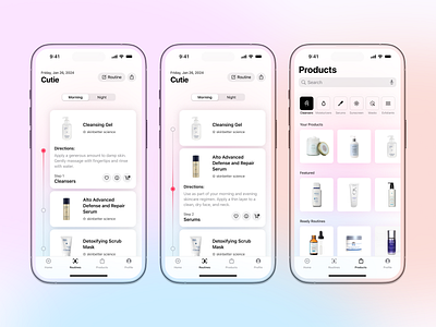 Skincare Routine UI/UX beautyindustry beautytech digitalhealth ecommerce healthyskin highqualityproducts innovativetechnology madiallen madisonallen mobileappdesign personalizedskincare productdesign skincareapp skincareroutine skintracking uiuxdesign userexperiencedesign userinterfacedesign