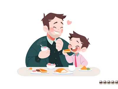 Father's Day Illustration Cartoon Clipart 3d animation branding cartoon cartoons clipart cliparts cute dad design father fathers day graphic design happy illustration kid logo mascot son