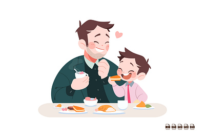 Father's Day Illustration Cartoon Clipart 3d animation branding cartoon cartoons clipart cliparts cute dad design father fathers day graphic design happy illustration kid logo mascot son