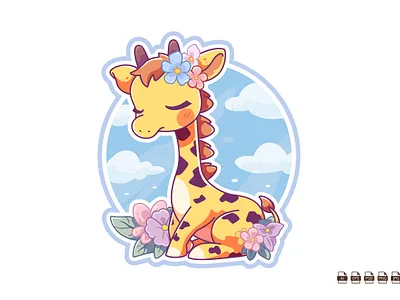 Pretty Giraffe Cartoon Clipart branding cartoon cartoons clipart cliparts cute design giraffe graphic design illustration logo mascot pretty animal
