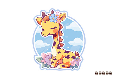 Pretty Giraffe Cartoon Clipart branding cartoon cartoons clipart cliparts cute design giraffe graphic design illustration logo mascot pretty animal