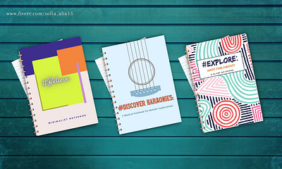 MINIMALIST Notebook amazon kdp believe blank book cover design colorful design discover explore graphic design guitar harmonie illustration minimalistic notebook music pattern
