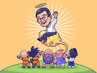 RIP Akira Toriyama🙏🏻💔 akira toriyama anime cartoon character creator cute dragonball fanart glasses goku heaven icon illustration japan logo man movie rip