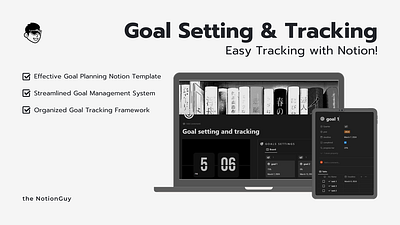 Goal setting and tracking Notion template graphic design