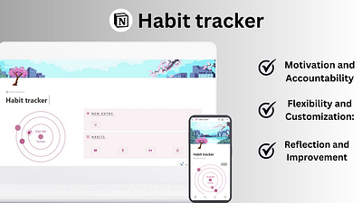 Habit tracker Notion template graphic design