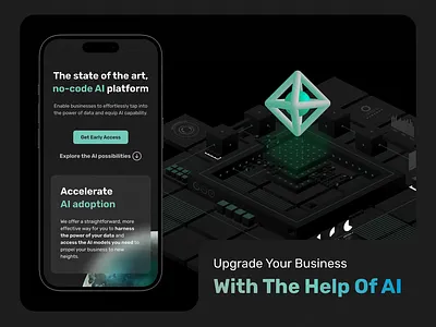 No-code AI Platform | Website design 3d ai landing page no code website