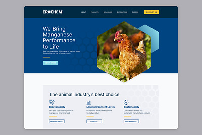Erachem Homepage additive agriculture animal cattle farm farmer farming feed figma food graphic design home page homepage landing page layout ui ux web design website