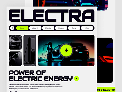 Electra - Electric Cars Landing Page cars design electra electric landing page ui website