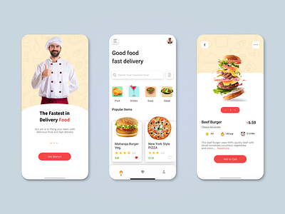 Food app application food mobile app ui design ux design