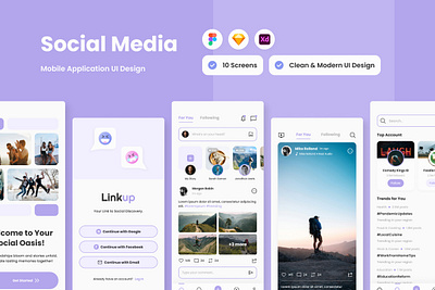 Linkup - Social Media Mobile App application apps comment design layout ui ux