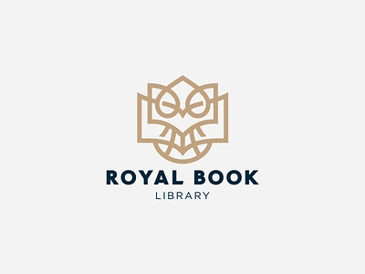 Royal book bird book character library logo logotype minimalism nature owl royal.crown smart