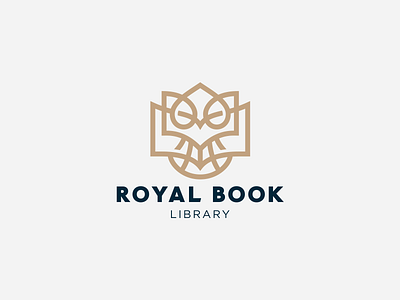Royal book bird book character library logo logotype minimalism nature owl royal.crown smart