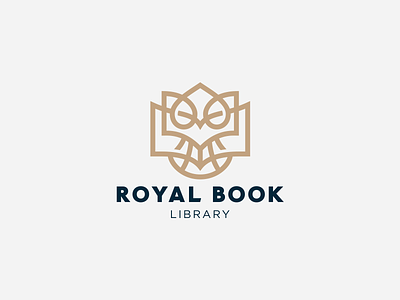 Royal book bird book character library logo logotype minimalism nature owl royal.crown smart