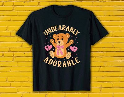 Unbearable adorable t-shirt design bear bestdesign bulk bundle design font illustration love mockup print tshirt tshrtdesign vector