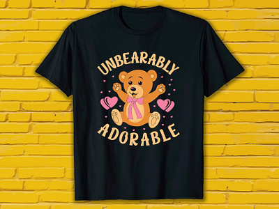 Unbearable adorable t-shirt design bear bestdesign bulk bundle design font illustration love mockup print tshirt tshrtdesign vector
