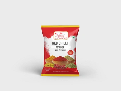 Red Chilli Powder Pouch Design branding indian spices pouch pouch design pouch packaging red chill powder spices spices packaging