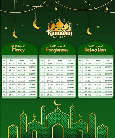 Ramadan Calendar advertising branding gold graphic design green illustration illustrator kareem photoshop ramdan vector
