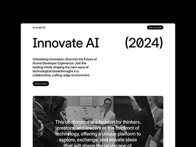 Innovate AI Homepage (Concept) clean conference landing minimalist swiss typography ui ux