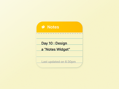 A Notes Widget concept design figma lightmode notes paperlike ui design ui designer widget