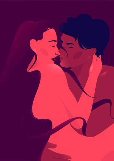 Lovers Series | Kiss II design embrace illustration kiss love lovers man passion portrait red vector woman