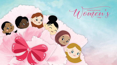 Women's day gift card graphic design illustration womens day
