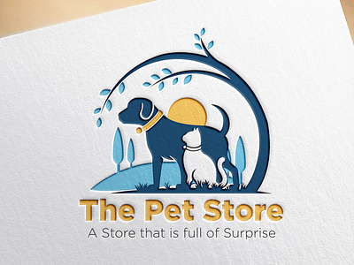 Pet Store Logo 3d branding design graphic design illustration logo mockup ui ux vector