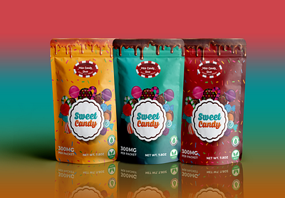 Sweet Candy pouch design bag cbd design graphic design hemp oil label packaging design pouch product