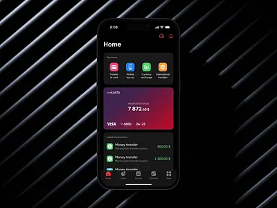 MoneyGram Transfer Payout in PUMB－Banking App 3d animation app design dark mode fintech interaction interface ios iphone mobile app mobile banking money transfer motion prototype ui ux