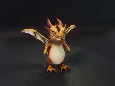 Cartoon Brown Dragon Animated Low-poly 3D Model animated dragon 3d model brown dragon cartoon dragon cartoon dragon 3d model dragon 3d model monster 3d model stylized dragon stylized dragon 3d model