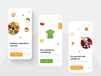 Onboarding Screens - Food ordering App - NK - Genbreakers genbreakers graphic design narenmuthukumaran nk ui ui design ux ux design