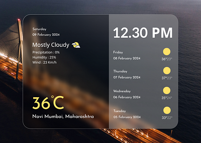 Weather Screen UI Design 3d branding glass ui desgn glassmorphism graphic design logo morden ui design ui ui ux ui ux designer weather design